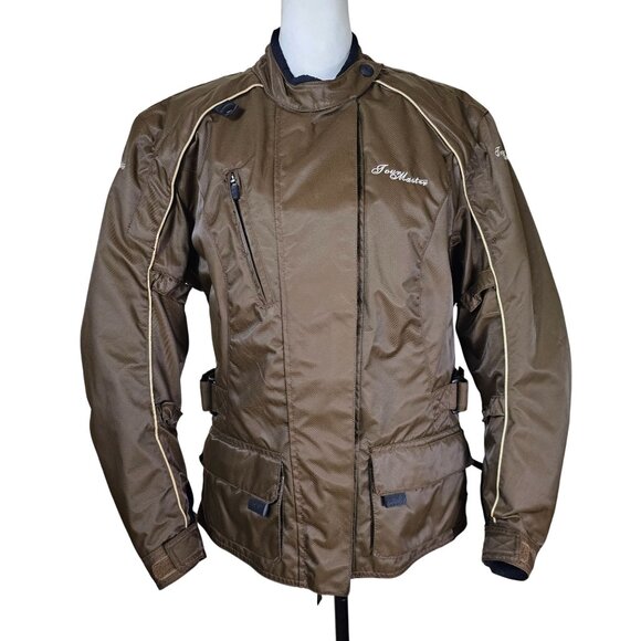 Tourmaster Trinity Series 2 Womens Motorcycle Jacket M Brown Zipout Liner Biker - Picture 1 of 16
